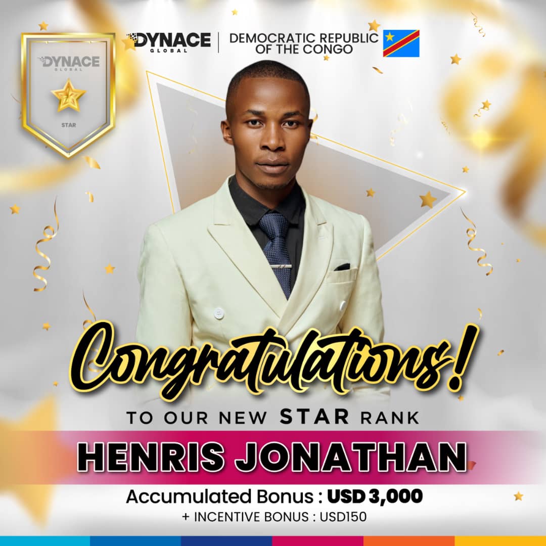 👉 THE DYNACE GLOBAL, DYNAMIC ACE LANKA AND DYNACE DRC CONGRATULATE TO THE NEW STAR RANK ACHIEVER IN DRC 🇨🇩💐💐💐🌺🌺